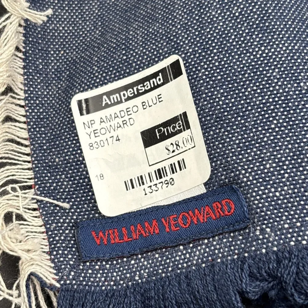 Set Of 4 Denim William Yeoward Napkins and Crate & Barrel Bug Napkin Rings